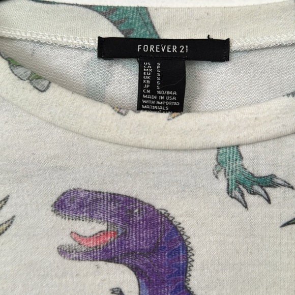 Forever 21 Dinosaur 🦕 Sweatshirt Size Small - Picture 3 of 3